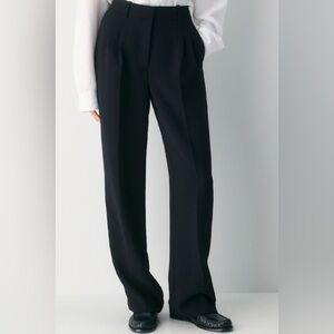 ARITZIA Wilfred Black The Effortless Pleated Pant Wide Leg Pants Womens Size 8